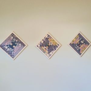 3 framed quilt blocks